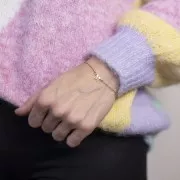 Bracciale a rete Forzatina 1,3 mm per distanziatore Acciaio inox 304L dorato x16cm