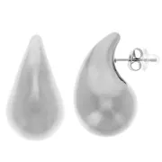 Orecchini perno goccia arrotondate 30x18 mm - Acciaio inossidabile 304 x2