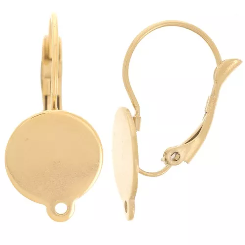 Monachelle 25 mm per cabochon 12 mm - Acciaio inox 304 dorato x2