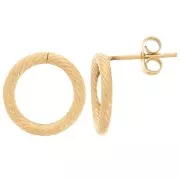 Orecchini a cerchio cavo da 14 mm con effetto ritorto -Acciaio inox 304 dorato x2