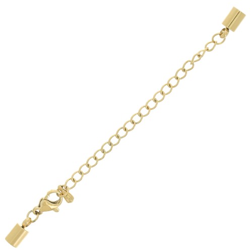 Chiusura moschettone 10mm + catena da 4 mm - Acciaio inox dorato 304 x1