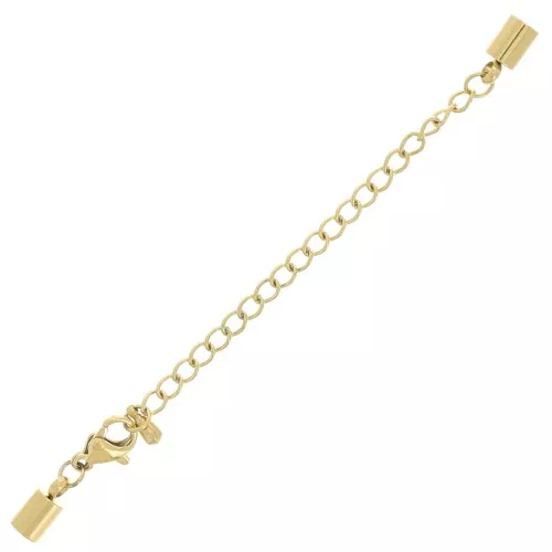 Chiusura moschettone 10mm + catena da 4 mm - Acciaio inox dorato 304 x1