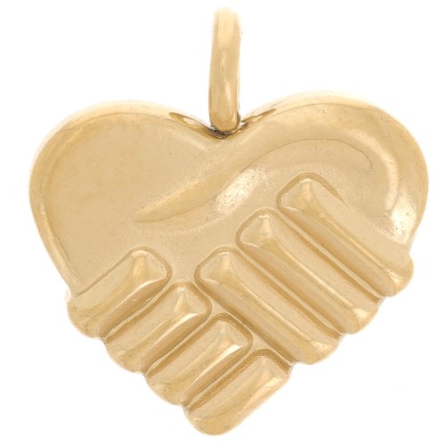 Collana catenina con ciondolo cuore in acciaio inox oro da donna 45 cm