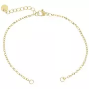 Bracciale forzatina 2 mm, per distanziatore -Acciaio inossidabile 304 dorato x18cm