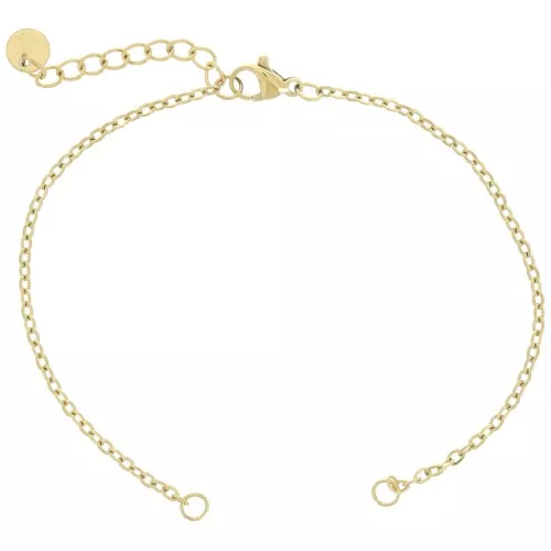 Bracciale forzatina 2 mm, per distanziatore -Acciaio inossidabile 304 dorato x18cm
