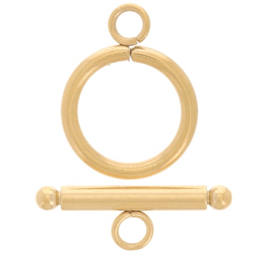Chiusura a T per bracciale o collana da 16 mm - Acciaio inossidabile 304 dorato x1