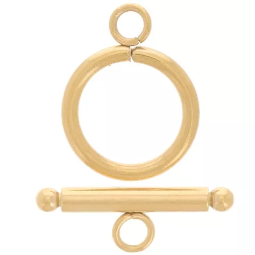 Chiusura a T per bracciale o collana da 16 mm - Acciaio inossidabile 304 dorato x1