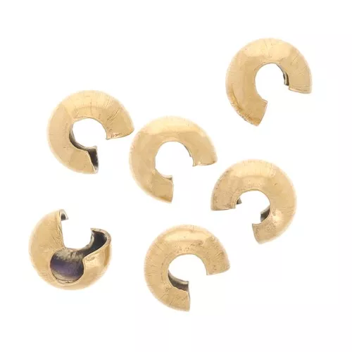 Copriperline schiacciabili 3 mm - acciaio inox 304L dorato x10