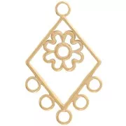 Pendente rombo 32x20 mm e 5 anelli chiusi - Acciaio inossidabile 304 dorato x1