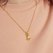 Ciondolo a forma di stivale da cowboy 22x14 mm - Placcatura in argento antico x1