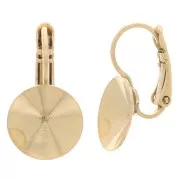 Orecchini con ganci chiusi castone cabochon 1122 Rivoli mm. 12 dorato