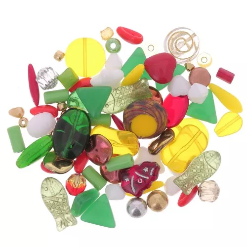 Assortimento di perle di Boemia - Colore Natale - Natale x50g