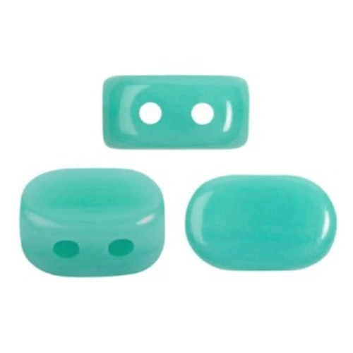 Perle in vetro Lipsi® di Puca® 4x6 mm - Opaque Green Turquoise x10g