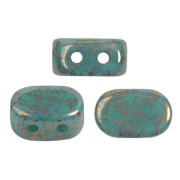 Perle in vetro Lipsi® di Puca® 4x6 mm - Opaque Green Turquoise Bronze x10g