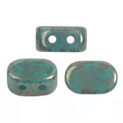 Perle in vetro Lipsi® di Puca® 4x6 mm - Opaque Green Turquoise Bronze x10g