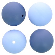 Perle rotonde in silicone da 18 mm per il fissaggio del manichino - Multi blu x4