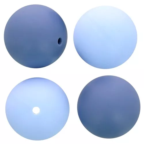 Perle rotonde in silicone da 18 mm per il fissaggio del manichino - Multi blu x4