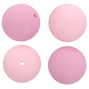 Perline rotonde in silicone da 18 mm per il fissaggio del ciuccio - Multi pink x4
