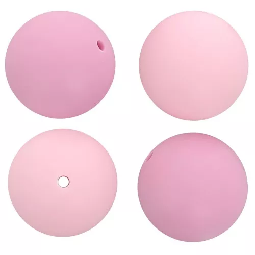 Perline rotonde in silicone da 18 mm per il fissaggio del ciuccio - Multi pink x4