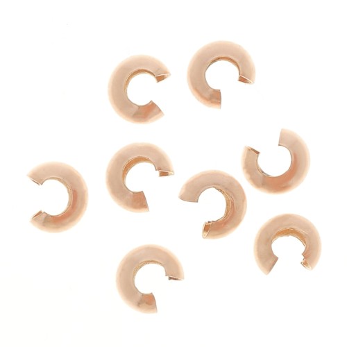 Coprischiaccini per perline da schiacciare 3 mm - Rosa Gold filled x10
