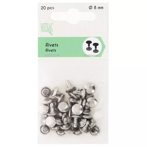 Rivetto 8mm argentato x20