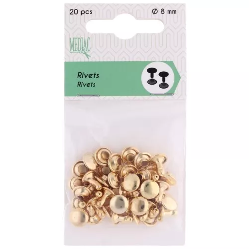 Rivetti 8 mm dorato x20