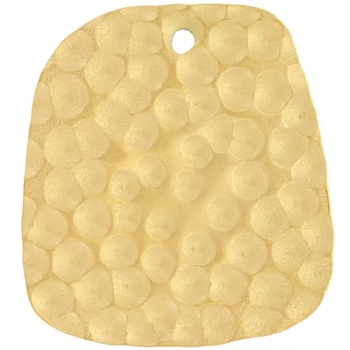 Pendenti trapezoidali martellati 21x19 mm - Acciaio inox 316L dorato x2