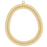 Pendenti ovali irregolari 35x30 mm - Acciaio inossidabile 316L dorato x2|raw }}