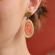 Pendenti ovali irregolari 35x30 mm - Acciaio inossidabile 316L dorato x2