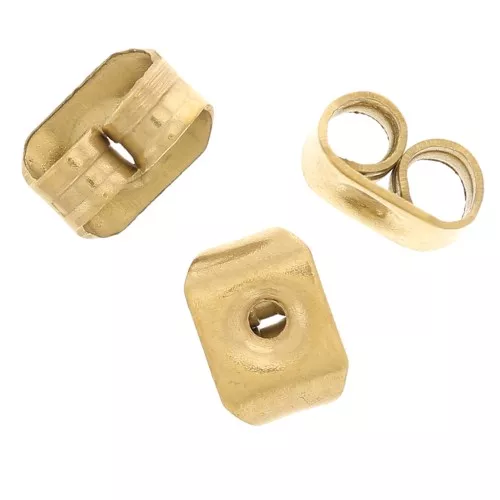 Farfalline - Spingitori 5x3,5 mm - Acciaio inossidabile dorato 304L x10