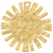 Ciondolo sole martellato 15 mm - Acciaio inossidabile 316L dorato x1