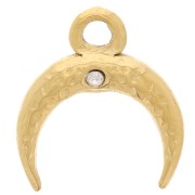 Ciondolo in corno di mezzaluna 11x10mm - Acciaio inox 304L dorato x1|raw }}