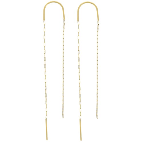 Orecchini a catena Forzatina 50 + 60mm in acciaio inossidabile 304 dorato x2