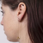 Orecchini a catena Forzatina 50 + 60 mm - Acciaio inox 304 x2