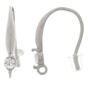 Ganci per orecchie di design da 18 mm con ossido di zirconio - acciaio inossidabile 304L x2|raw }}