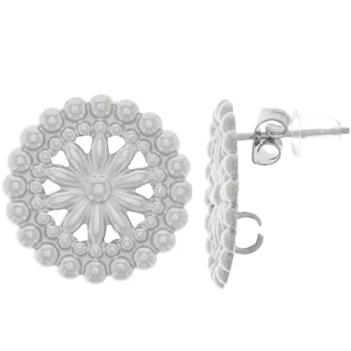 Orecchini a rosetta da 17 mm con palline - Acciaio inossidabile 304L x2