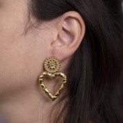 Orecchini a rosetta da 17 mm con palline - Acciaio inossidabile 304L x2