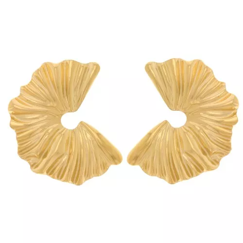 Orecchini a perno a semicerchio - 36,5 mm Acciaio inox304L dorato x2