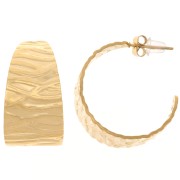 Orecchini martellati da 25 mm - Acciaio inossidabile 304L dorato x2|raw }}