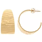 Orecchini martellati da 25 mm - Acciaio inossidabile 304L dorato x2