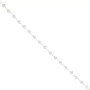 Catena fantasia da 4 mm con Perle d'acqua dolce - Argento 925 x20cm