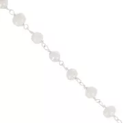 Catena fantasia da 4 mm con Perle d'acqua dolce - Argento 925 x20cm