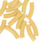 Perles tube incurvé en acrylique opaque 32x8 mm - Ocre x6