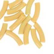 Perline tubolari curve in acrilico opaco 32x8 mm - Ocra x6