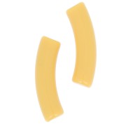 Perline tubolari curve 32x8 mm in acrilico opaco - Ocra x6