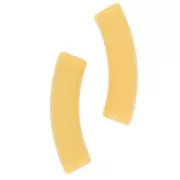 Perline tubolari curve in acrilico opaco 32x8 mm - Ocra x6