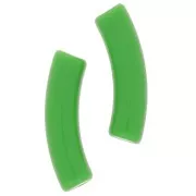 Perline tubolari curve 32x8 mm in acrilico opaco - Verde x6
