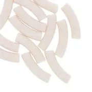 Denim - Perle tubolari curve in acrilico opaco 32x8 mm - Nude x6 Perle tubolari curve in acrilico opaco 32x8 mm - Nude x6