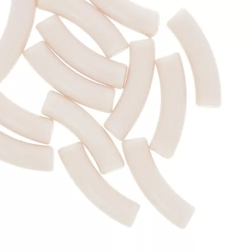 Perline tubolari curve 32x8 mm in acrilico opaco - Nude x6