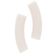 Perle tubolari curve in acrilico opaco 32x8 mm - Nude x6